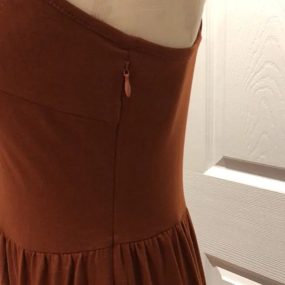 1. Alice & Elmer | NWT V-Neck Sundress with Buttons (Burnt Orange/Rust) - Picture 5 of 10